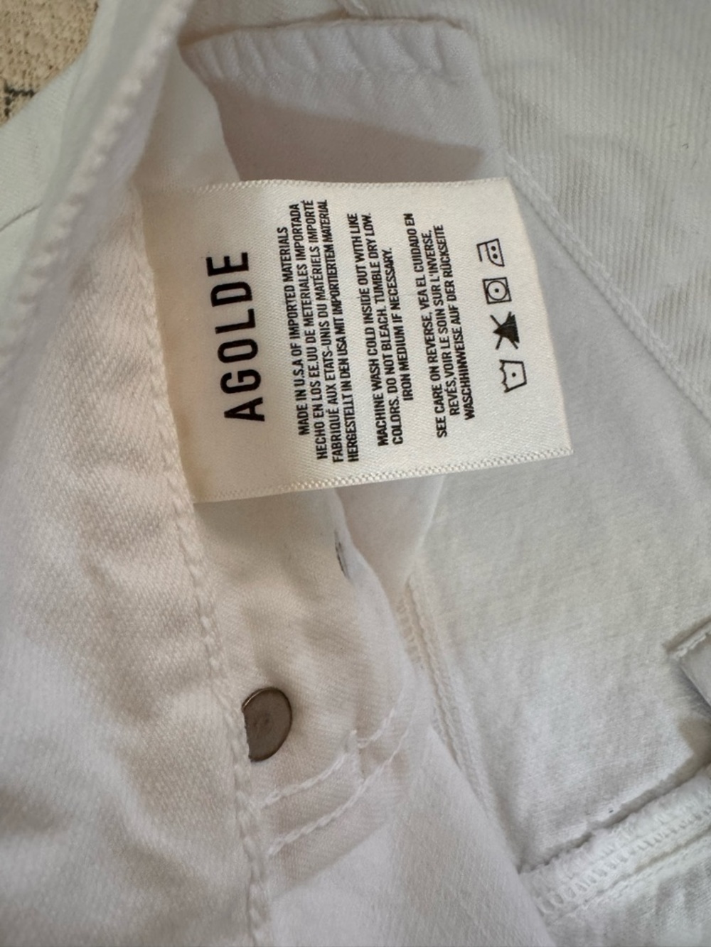 Agolde White Boyfriend Jeans - Relaxed Straight Fit - Picture 6 of 6